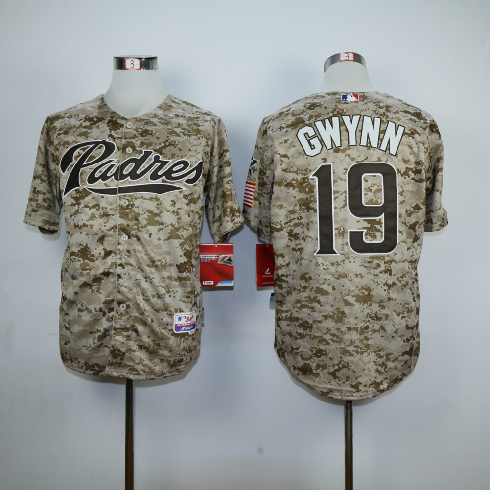 Men San Diego Padres 19 Gwynn Camo MLB Jerseys